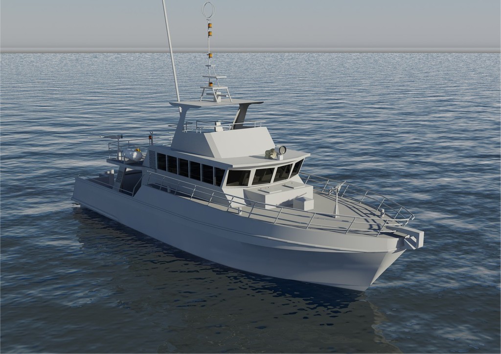 Computer render of the 21.2m Inshore Patrol Craft for the Armed Forces of Malta. © MIAA
